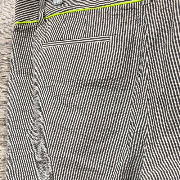 J.Crew Size 10 Seersucker Stripe Preppy Ankle Pants – Neon Trim Pockets - Picture 3 of 8